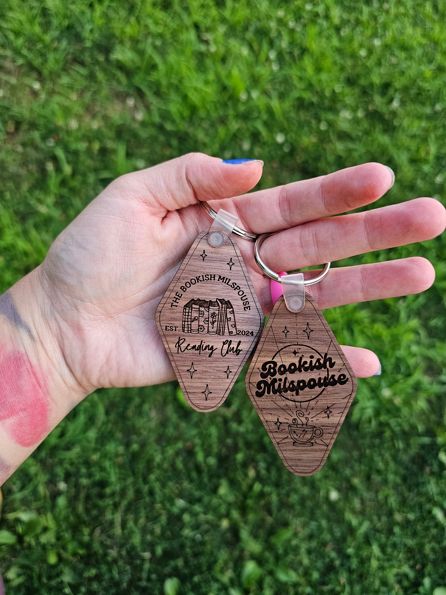 Bookish MilSpouse Keychain