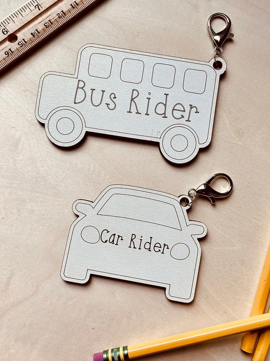 School backpack tag, bus rider, car rider, backpack, school label