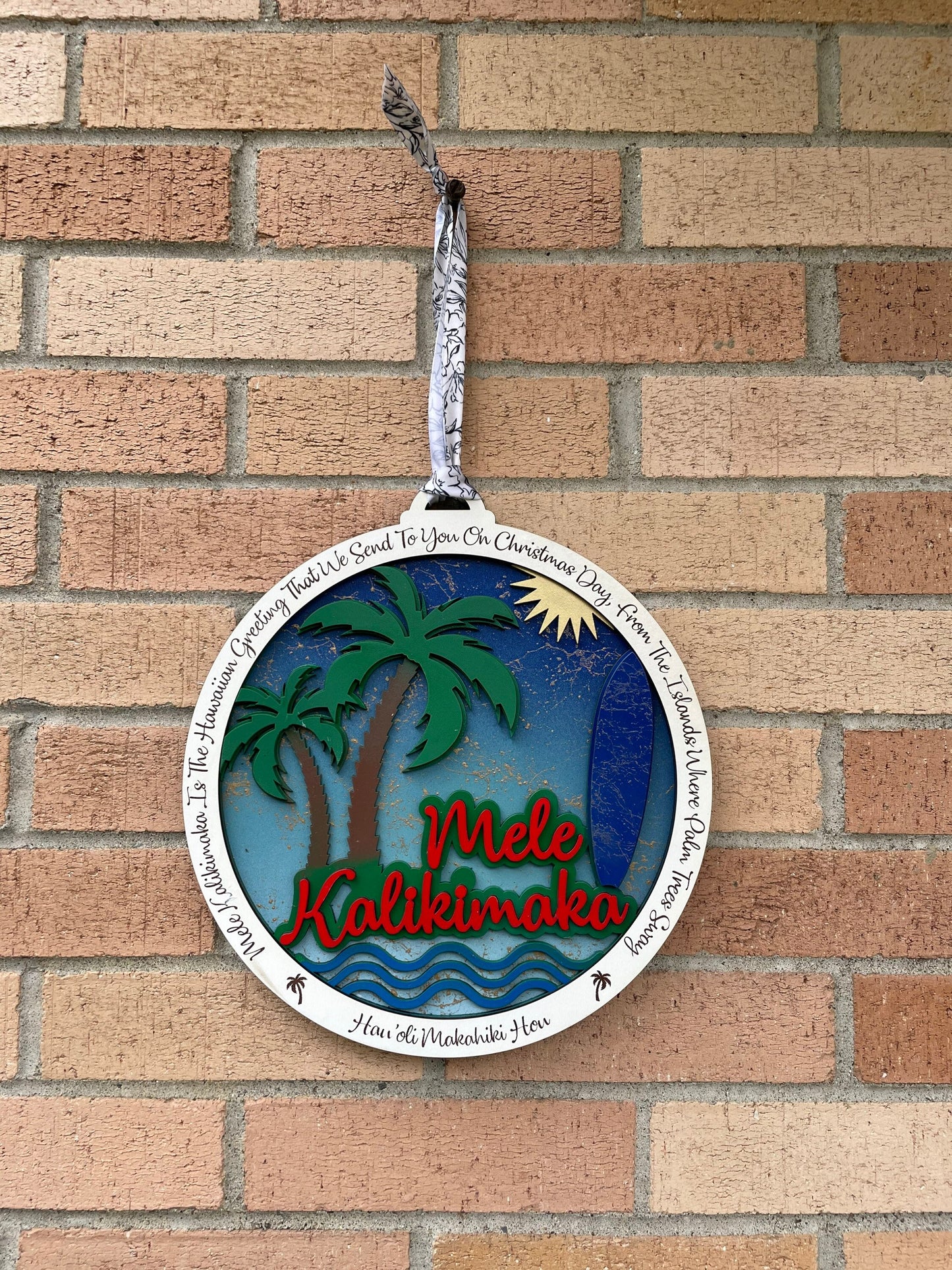 Mele kalikimaka Sign, Hawaii, Hawaiian christmas, christmas decor, door hanger