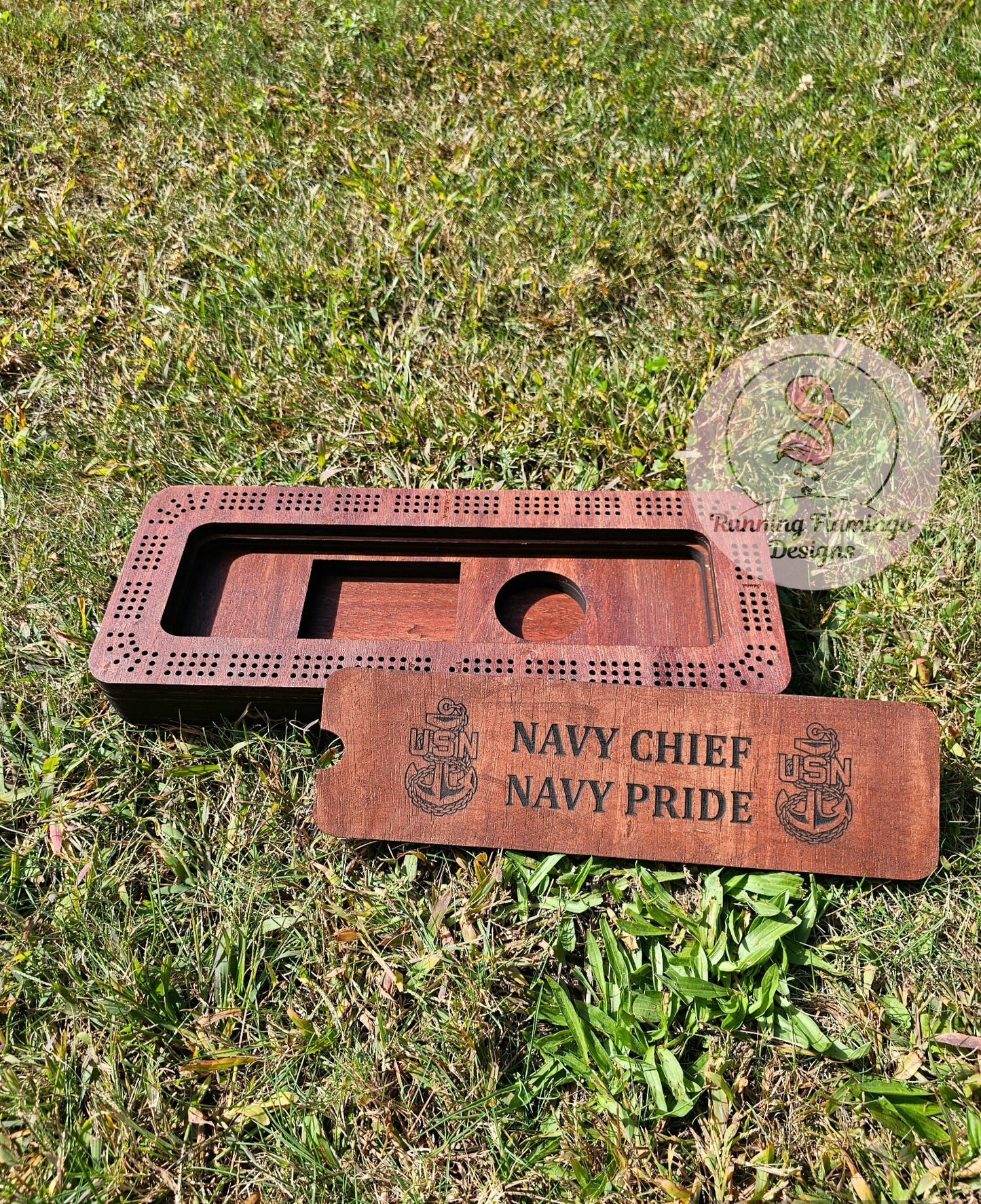 Cribbage board, navy chief gift, chief season, navy chief, military gift, engraved cribbage,wood cribbage board,navy pride,gift for military